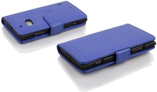Étui Cadorabo adapté à Nokia Lumia 929 / 930 en BLEU NEPTUNE - Housse de protection avec fermeture magnétique et 3 emplacements pour cartes Book Case Cover Etui