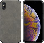 Cadorabo Hoesje geschikt voor Apple iPhone X / XS in Zand Grijs - Beschermhoes gemaakt van TPU-silicone Case Cover met fijne faux-suède achterzijde