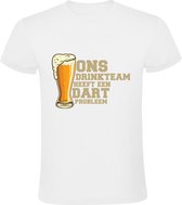 Dart drinkteam Heren T-shirt | bier | sport | darten | zuipen | drank | kroeg | grappig | Wit