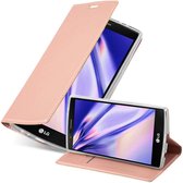 Cadorabo Hoesje geschikt voor LG G4 / G4 PLUS in CLASSY ROSE GOUD - Beschermhoes met magnetische sluiting, standfunctie en kaartvakje Book Case Cover Etui