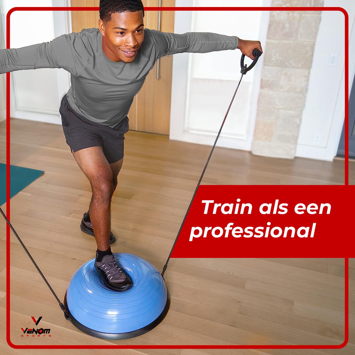 Venom Sports® X-BALL - Balance Trainer - Planche d'équilibre avec  demi-balle de yoga 