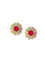 Zatthu Jewelry - N23SS574 - Kady bloem oorbellen rood
