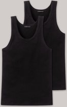 Schieser Authentic 2P Heren Onderhemd - Zwart - Maat S