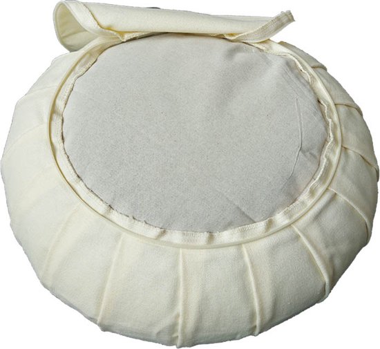 Samarali Ivoor Zafu yogakussen - Eco-vriendelijk, GOTS-gecertificeerd biologisch katoen, boekweitvulling, 25x25x17 cm van Samarali — afbeelding 3