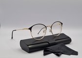 Min-bril -2,5 Unisex afstand metalen bril op sterkte in zwarte metalen compacte brillenkoker met dokje - goud - bijziend bril - GEEN LEESBRIL - heren dames bril voor bijziendheid -2.5 - lunette pour ordinateur - 023 Aland optiek
