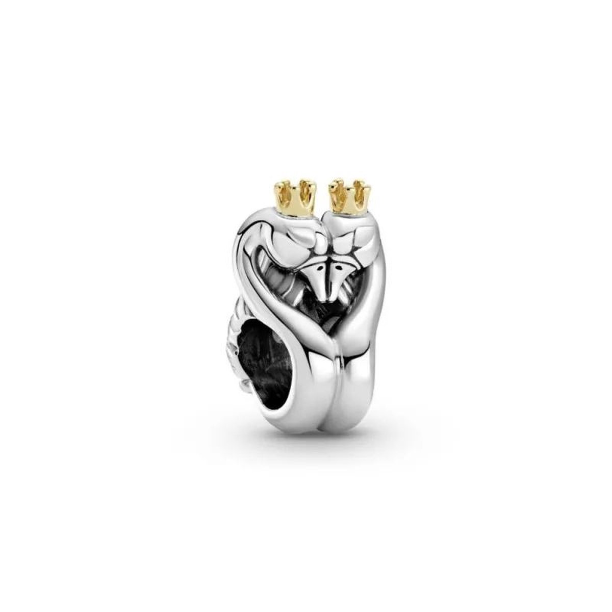 Fler® | Bedel | Past op populaire bedel armbanden (standaard-3mm) | armbandbedel | Zwanen en hart Bedel | Zwaan bedel | 925 sterling zilver | Meerkleurig | Armband Kraal | Verjaardagscadeau, Moederdag Geschenk
