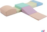 Iglu soft play foam blokken set - pastel kleuren 7 stuks