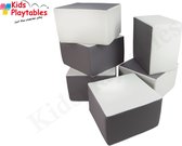 Zachte Soft Play Foam Blokken set 6 stuks wit-grijs | grote speelblokken | baby speelgoed | foamblokken | reuze bouwblokken | Soft play speelgoed | schuimblokken