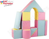 Zachte Soft Play Foam Blokken set 11 stuks Pastel roze-geel-blauw | grote speelblokken | baby speelgoed | foamblokken | reuze bouwblokken | motoriek peuter | schuimblokken