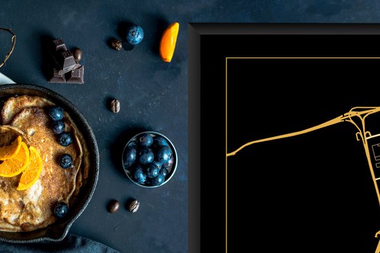 KitchenYeah® Inductie beschermer 81.6x52.7 cm - Kaart - Capelle aan den IJssel - Zwart - Goud - Kookplaataccessoires - Afdekplaat voor kookplaat - Inductiebeschermer - Inductiemat - Inductieplaat mat