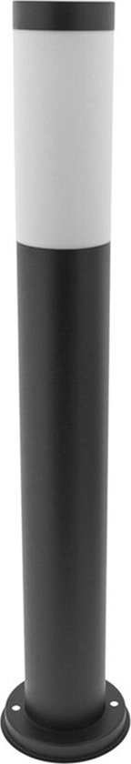 LED Tuinverlichting - Staande Buitenlamp - RVS - Mat Zwart - E27 Fitting - Rond - 65cm