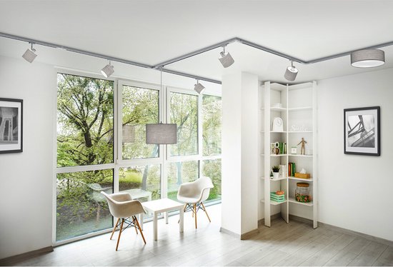 Rail - DUOLINE - 2 Phases - Opbouw - Aluminium - Blanc Wit - 0.5m