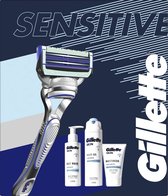 Bol.com Gillette Geschenkset SkinGuard Sensitive - Scheermes Voor Mannen + SkinGuard Scheergel 200ml + Hydraterende Crème 100ml ... aanbieding