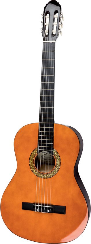 Akoestische Gitaar - Honingkleur - Ideaal voor beginnende gitaristen - Klankkast: gelamineerd lindenhout - Snaren: nylon - Optimaal beginner instrument voor iedere leeftijd - Deze gitaar is hoogwaardig verwerkt en makkelijk te bespelen