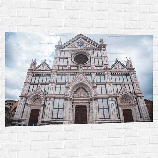 Muursticker - Vooraanzicht van Kathedraal in Florence in Italië - 120x80 cm Foto op Muursticker