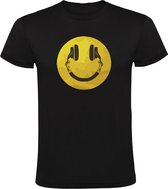 Koptelefoon Smile Heren T-shirt - play - music - dj - radio - geluid - sound - festival - disco - discotheek - shirt