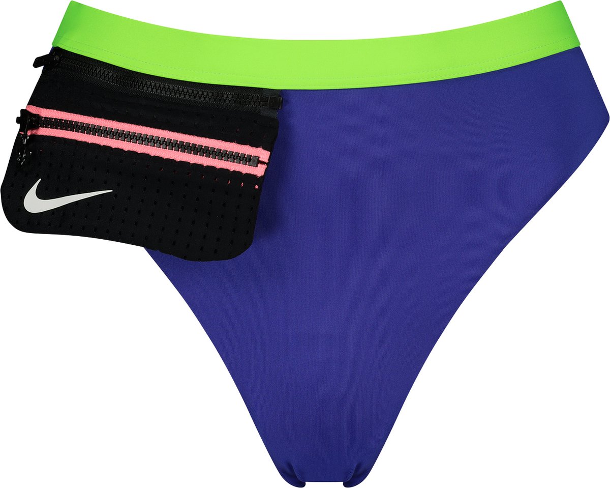 Nike Swim Colorblock High Waist Bikini broekje Sneldrogend platte naden ondoorzichtig dankzij de binnenvoering Indigo Burst