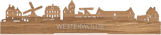 Standing Skyline Westerwolde Eikenhout - 60 cm - Woondecoratie design - Decoratie om neer te zetten en om op te hangen - Meer steden beschikbaar - Cadeau voor hem - Cadeau voor haar - Jubileum - Verjaardag - Housewarming - Interieur - WoodWideCities