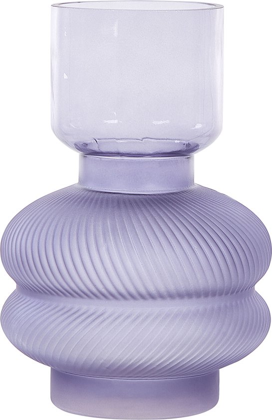 Beliani RODIA - Vase décoratif - Violet - Glas