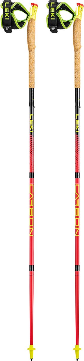 Leki Ultratrail FX.One - Bright red-black-neonyellow - Maat Unisex_125CM