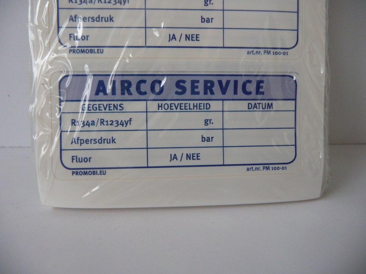Pro Mobi onderhoudsbeurt stickers Airco 200 stuks