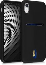 kwmobile telefoonhoesje geschikt voor Apple iPhone XR - Zachte TPU case met kaarthouder en silicone coating - In zwart