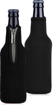 kwmobile 2 Flessenkoeler geschikt voor 330ml fles - Voor bier en andere koude drankjes - Van geïsoleerd neopreen - Hoes voor fles in zwart.