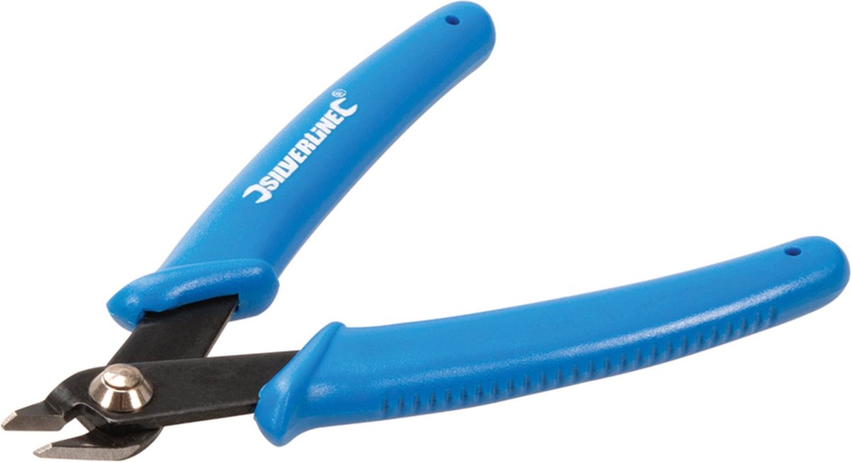 Silverline Elektronica zijsnijtang - gehard staal - 125 mm - soft-grip - veergeladen