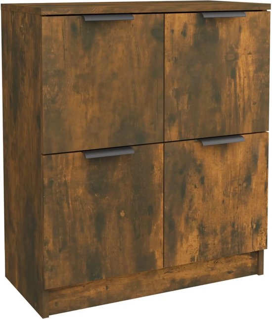 vidaXL Dressoir 60x35x70 cm bewerkt hout zwart, kast, opbergkast