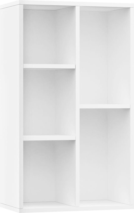 vidaXL - Boekenkast/dressoir - 50x25x80 - cm - bewerkt - hout - wit