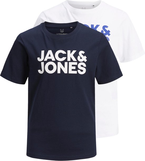 Jack & Jones Junior T-shirt Jjecorp Logo Tee Ss Crew Ne 2pk Noo 12199947 Navy Blazer Mannen Maat - 128