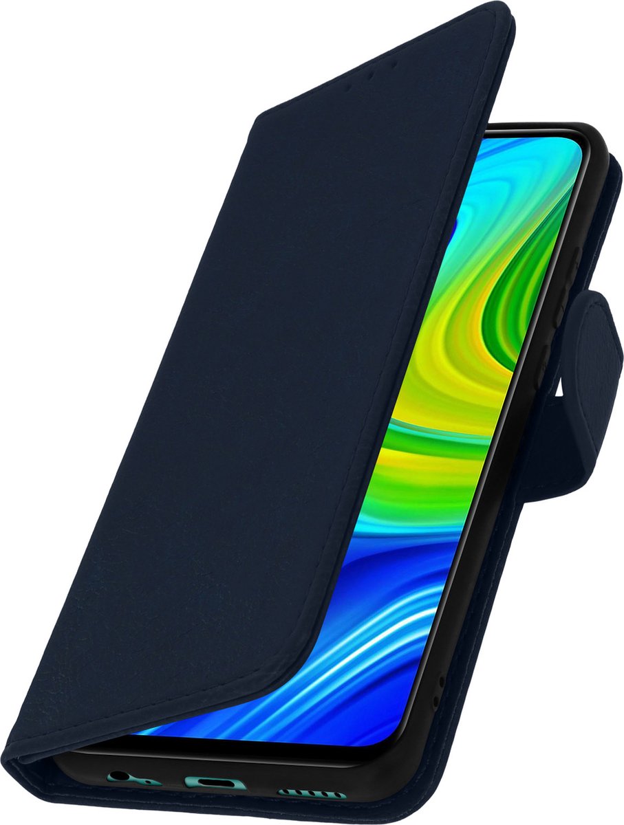 Geschikt voor Xiaomi Redmi Note 9 Bookcover Video Support Functie blauw