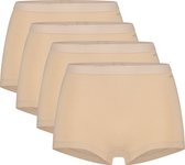 ten Cate Basics short femme (pack de 4) - boxer femme taille moyenne haute - beige - Taille: M