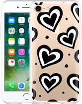 iPhone 7 Hoesje Watercolor Hearts - Designed by Cazy