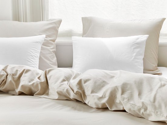 Ensemble de housse Yumeko satin de coton gris sable 240x220