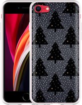 iPhone SE 2020 Hoesje Snowy Christmas Trees - Designed by Cazy