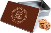 Boîte à biscuits But First Coffee Rectangle - Boîte de rangement 20x13x5 cm