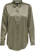 Only Blouse Onlvictoria Ls Loose Satin Shirt No 15279352 Brindle Dames Maat - XS