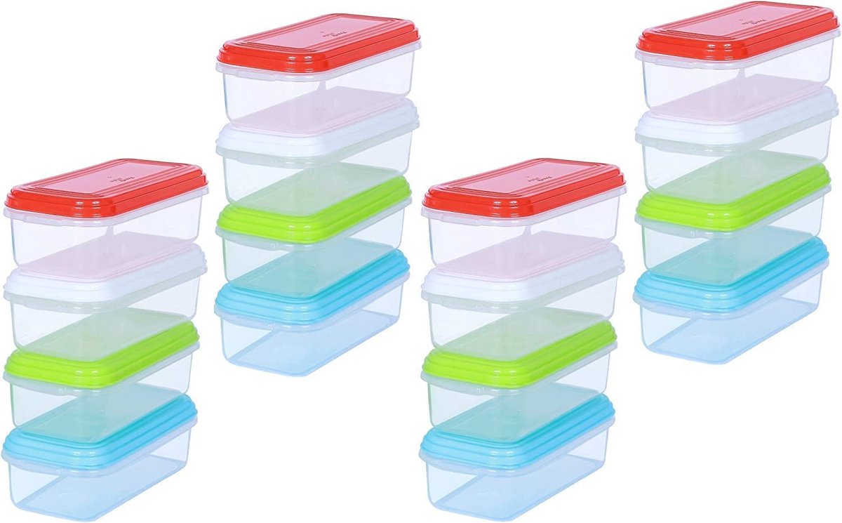 ARSUK Plastic Opbergdozen Baby Spenen Voeden Vriezer Voedsel Potten Containers (Pack of 16 Medium)