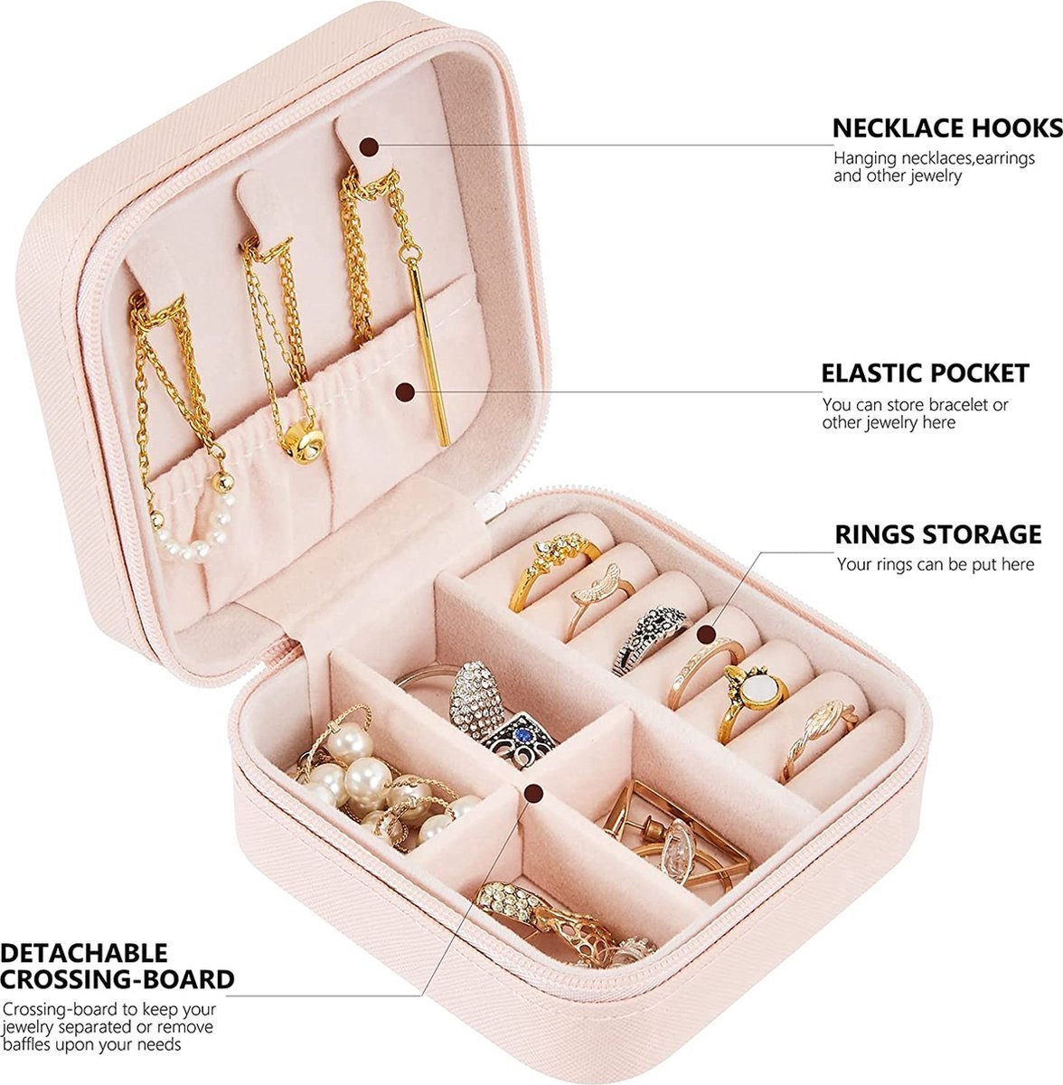 Kanguru 662 PE Collectie Midi Pioenen Decoratieve Kartonnen Opbergdoos met Handgrepen en deksel