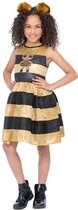 Smiffy's - L.O.L. Surprise Kostuum - L.o.l Surprise Deluxe Glitterati Queen Bee - Meisje - Zwart, Goud - Medium - Carnavalskleding - Verkleedkleding