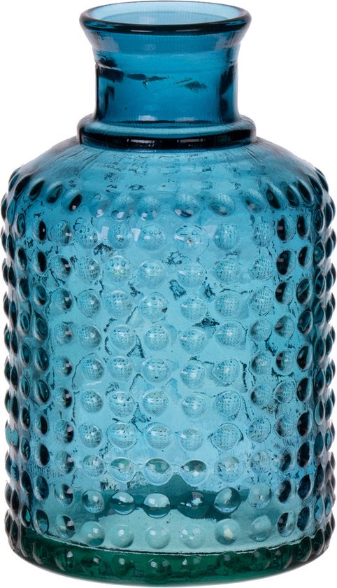 Bouteille décorative, vase de Noël, bougeoir, verre bleu clair