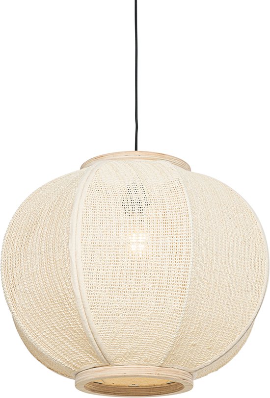QAZQA rob - Suspension orientale - 1 lumière - Ø 48 cm - Wit - Salon | Chambre à coucher | Cuisine