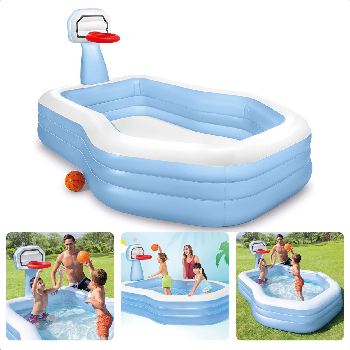 Cheqo® Opblaasbaar Zwembad Opblaasbad Zwembad Opzetbad