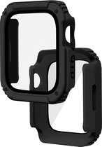 Geschikt voor Apple Watch Series 8/7, 41mm Volledige bescherming Gehard Glas – Zwart