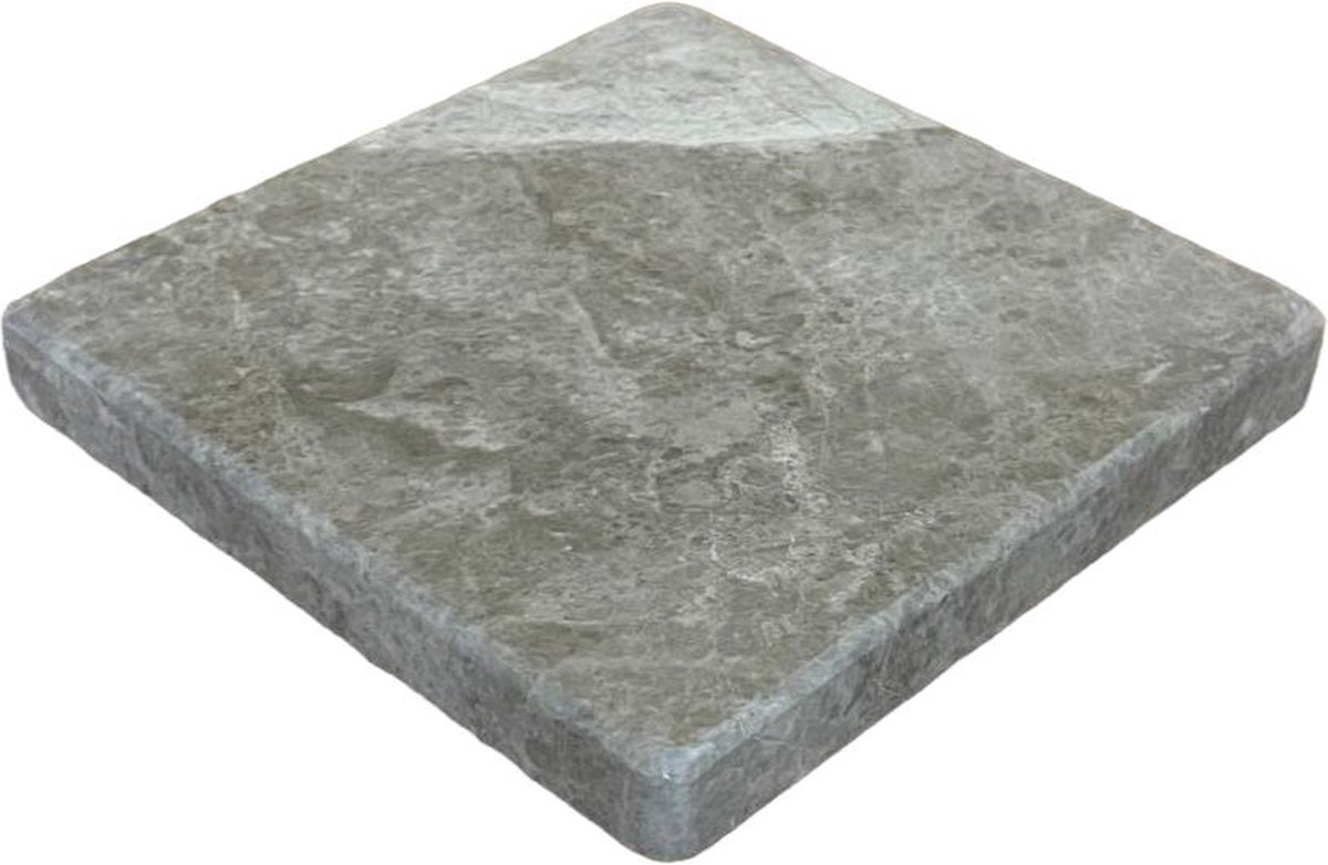Zilver Marmer Vierkante Seveerplank - Nattursteen Tray - Bord 15x15 cm - Dessertbord - Dienblad