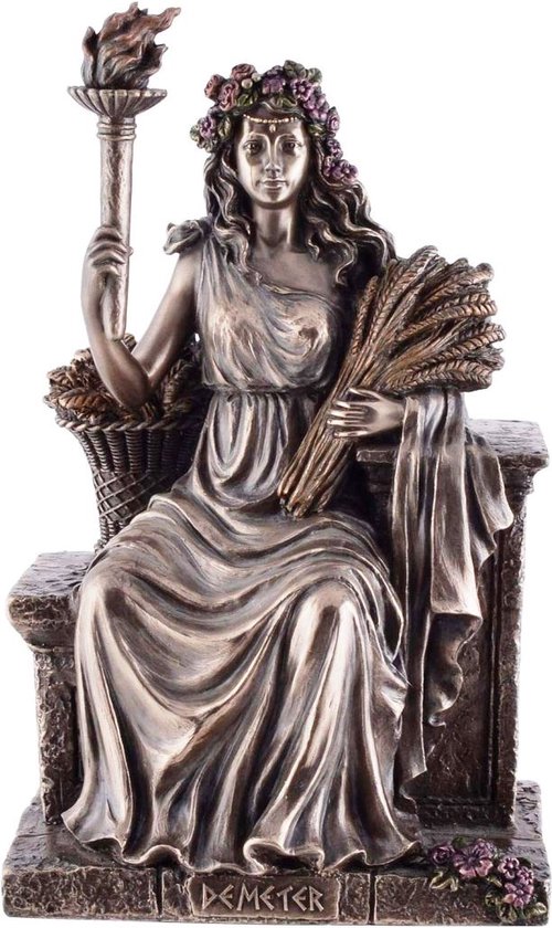 Veronese Design - Demeter Griekse Godin van de landbouw en de gewassen - Gebronsd beeld - (hxbxd) ca. 23cm x 14cm x 11 см