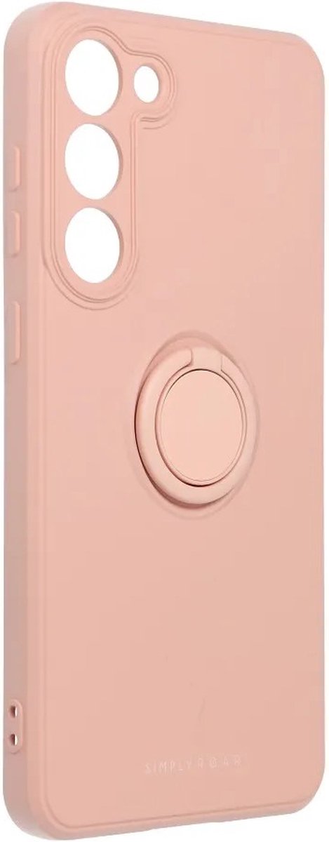 Roar Amber Siliconen Back Cover hoesje met Ring Samsung Galaxy S23 Plus - Roze