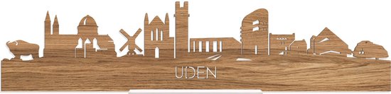Standing Skyline Uden Eikenhout - 60 cm - Woondecoratie design - Decoratie om neer te zetten en om op te hangen - Meer steden beschikbaar - Cadeau voor hem - Cadeau voor haar - Jubileum - Verjaardag - Housewarming - Interieur - WoodWideCities