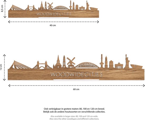 Debout Skyline Bois de Chêne de Gand - 40 cm - Décoration d'intérieur design - Décoration à poser